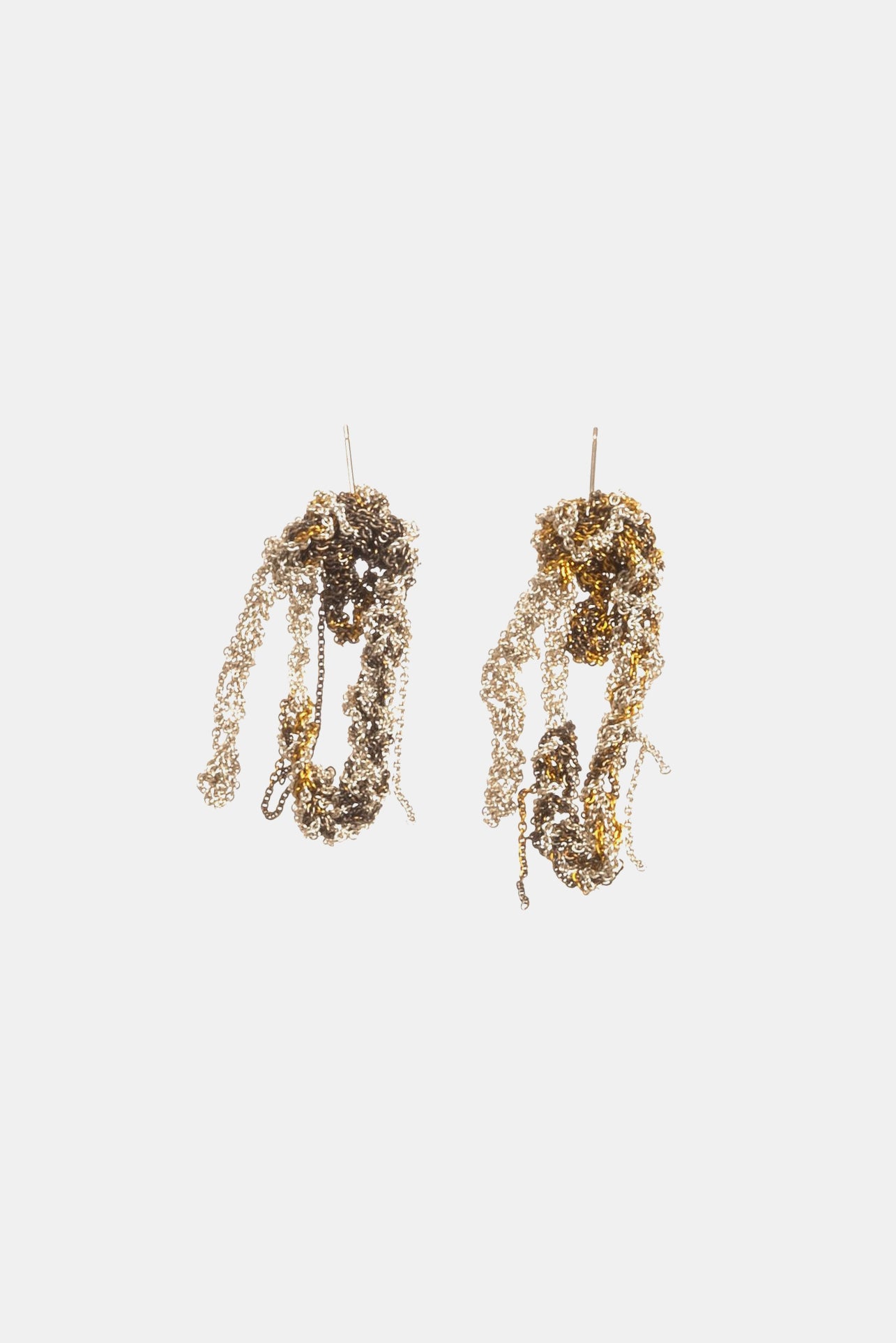 Arielle De Pinto Drip Earrings In Silver And Burnt Gold