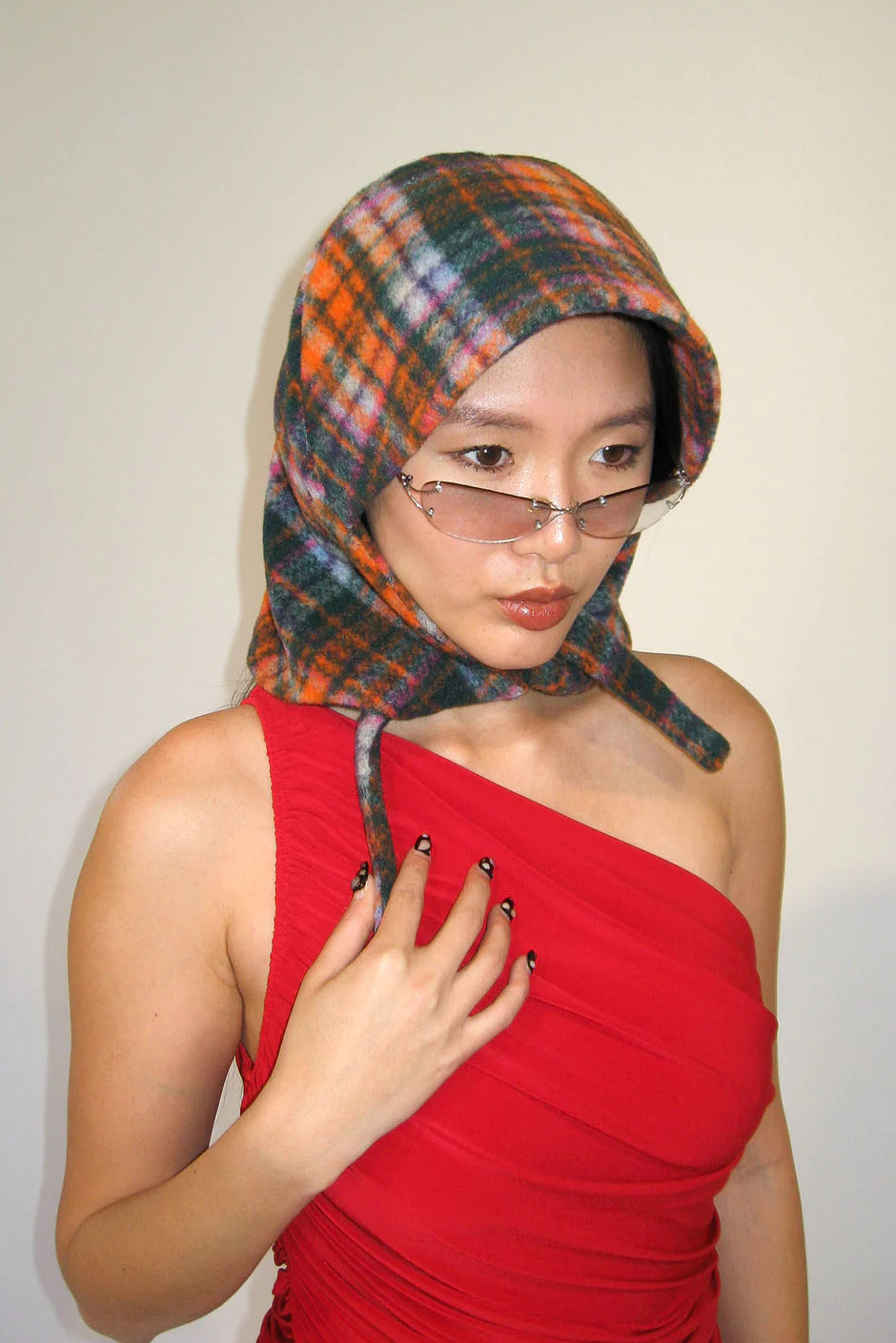 Clyde Virgin Wool Bonnet In Hot Plaid