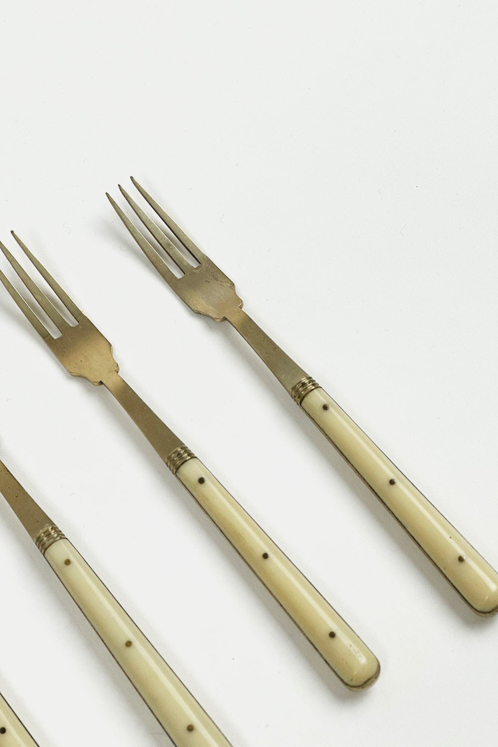 Set of 6 Chinese Brass and Bakelite Fish Forks and Knives