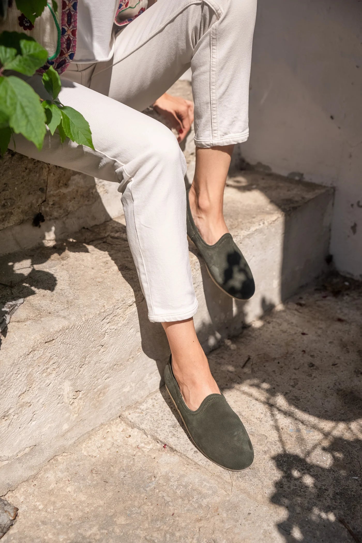 Figg Suede Leather Shoe in Nori
