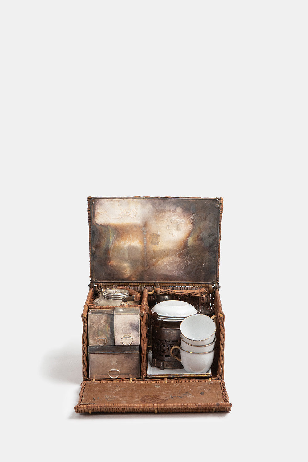 Early 20th Century Drew & Sons En Route Traveling Tea Basket