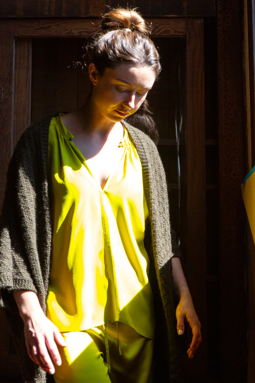 April Alpaca Kimono Cardigan In Bracken