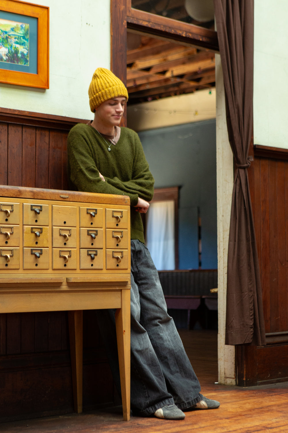 Hugo Wool Beanie In Mustard