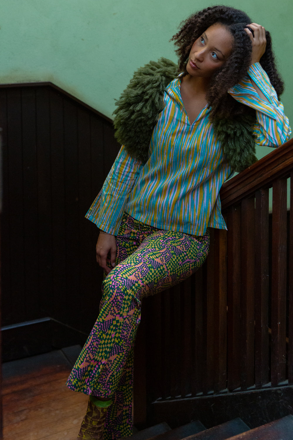 Diego Cotton Top in Jessica Fish 'Gaze'