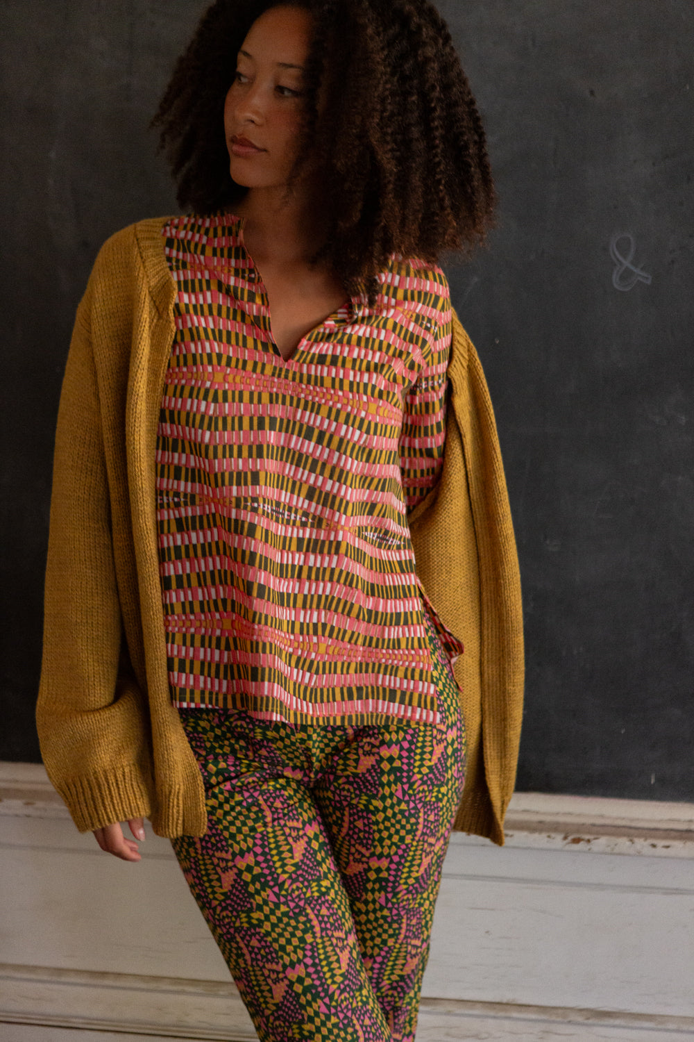 Diego Cotton Top in Jessica Fish 'Portal'