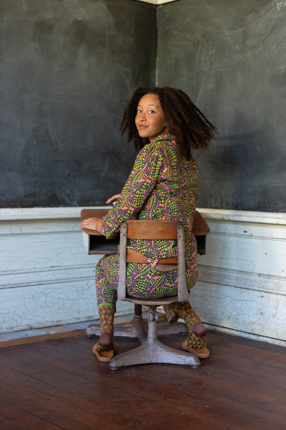 Flynn Cotton Jacket in Jessica Fish 'Ritual'
