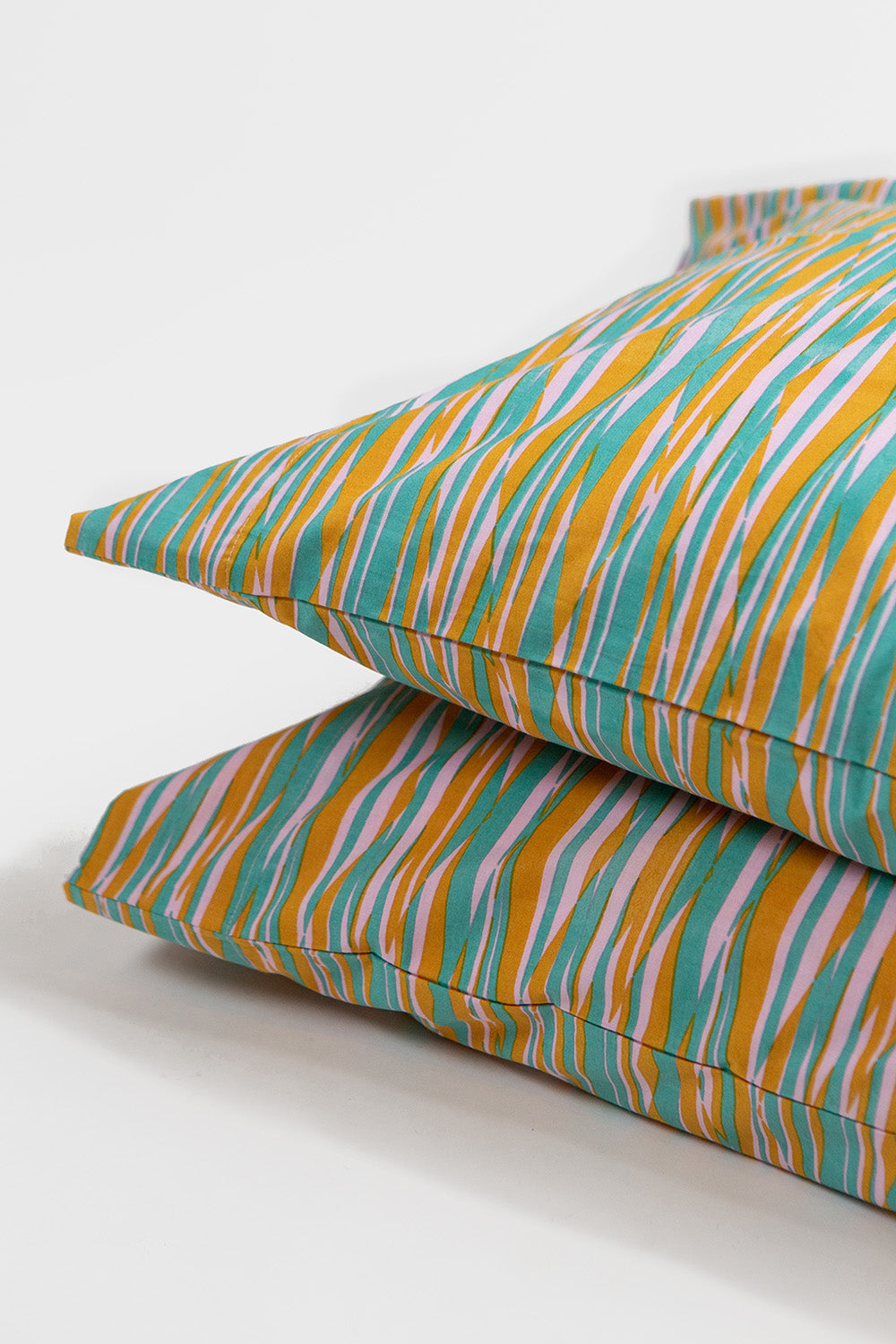 Cotton Pillowcase Pair In Jessica Fish 'Gaze'