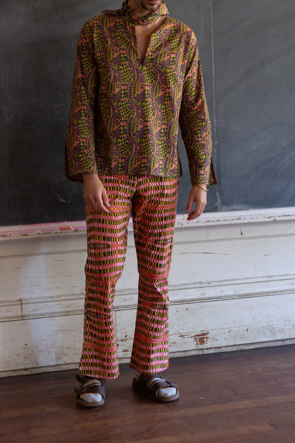 Soren Cotton Pant in Jessica Fish 'Portal'