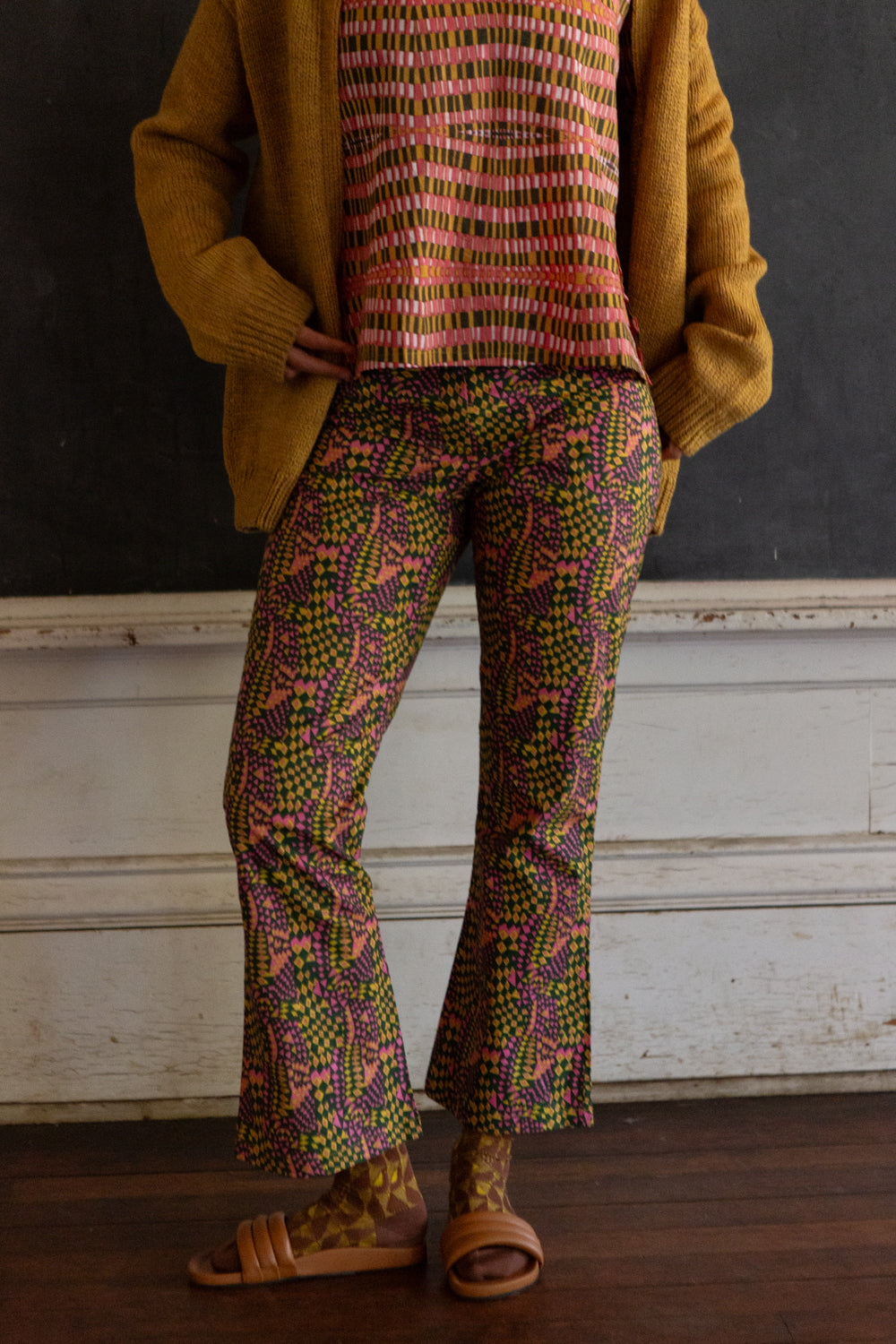 Soren Cotton Pant in Jessica Fish 'Ritual'