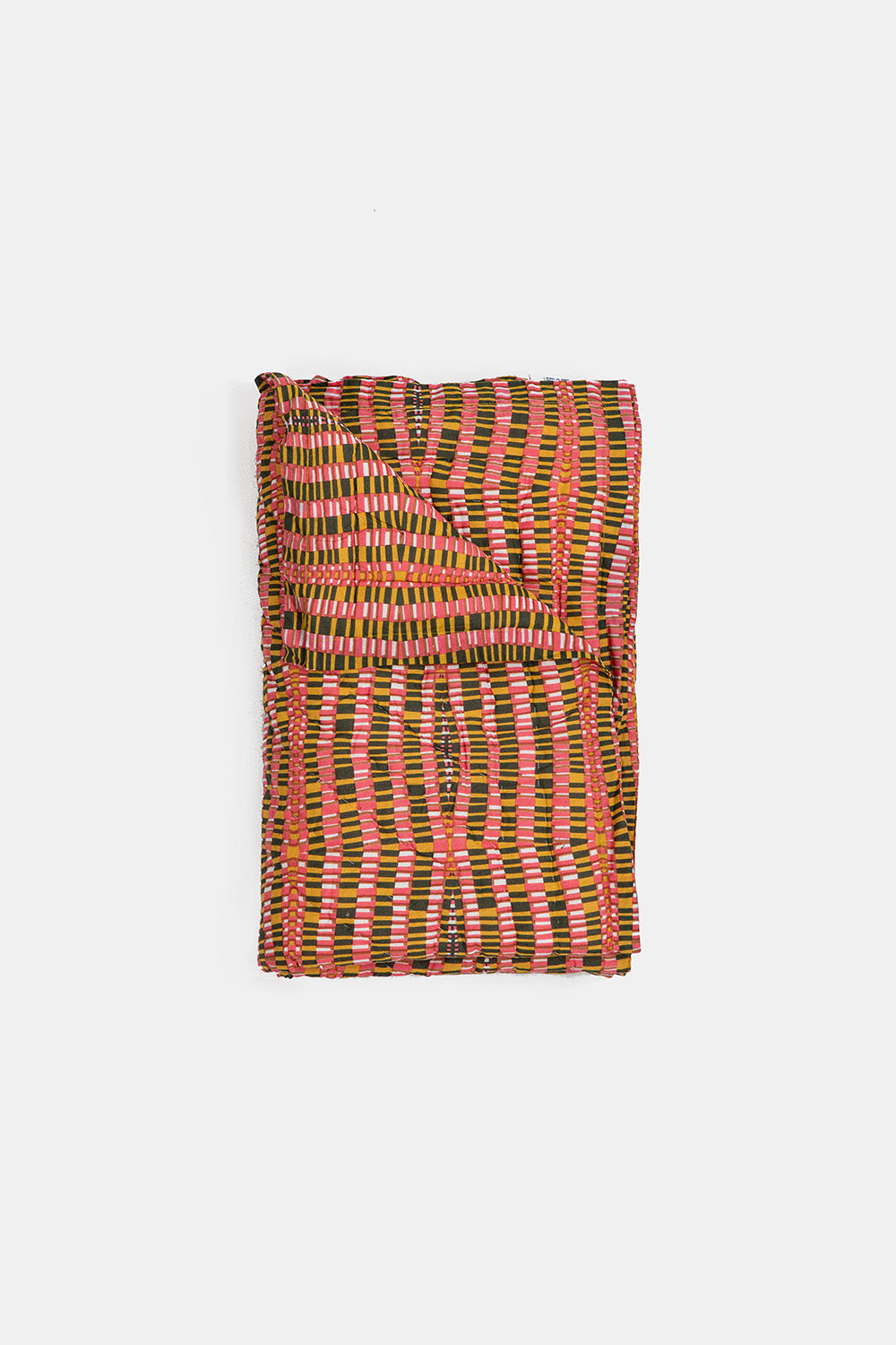Cotton hand-stiched Travel Quilt In Jessica Fish 'Portal'