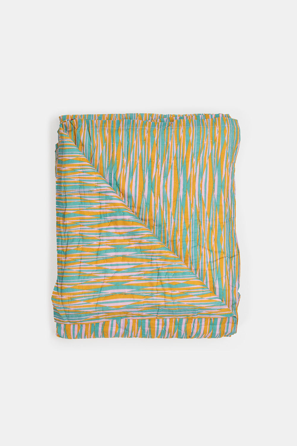 Cotton Hand-Stitched Quilt In Jessica Fish 'Gaze'
