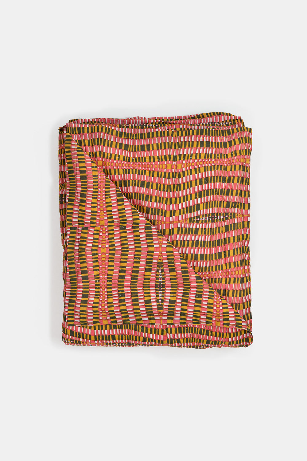 Cotton Hand-Stitched Quilt In Jessica Fish 'Portal'