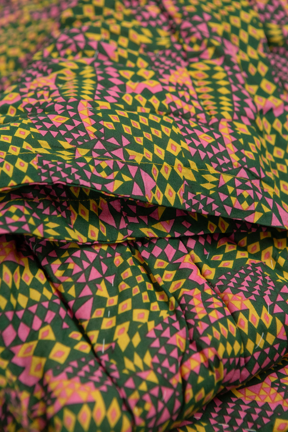 Cotton Hand-stiched Quilt In Jessica Fish 'Ritual'