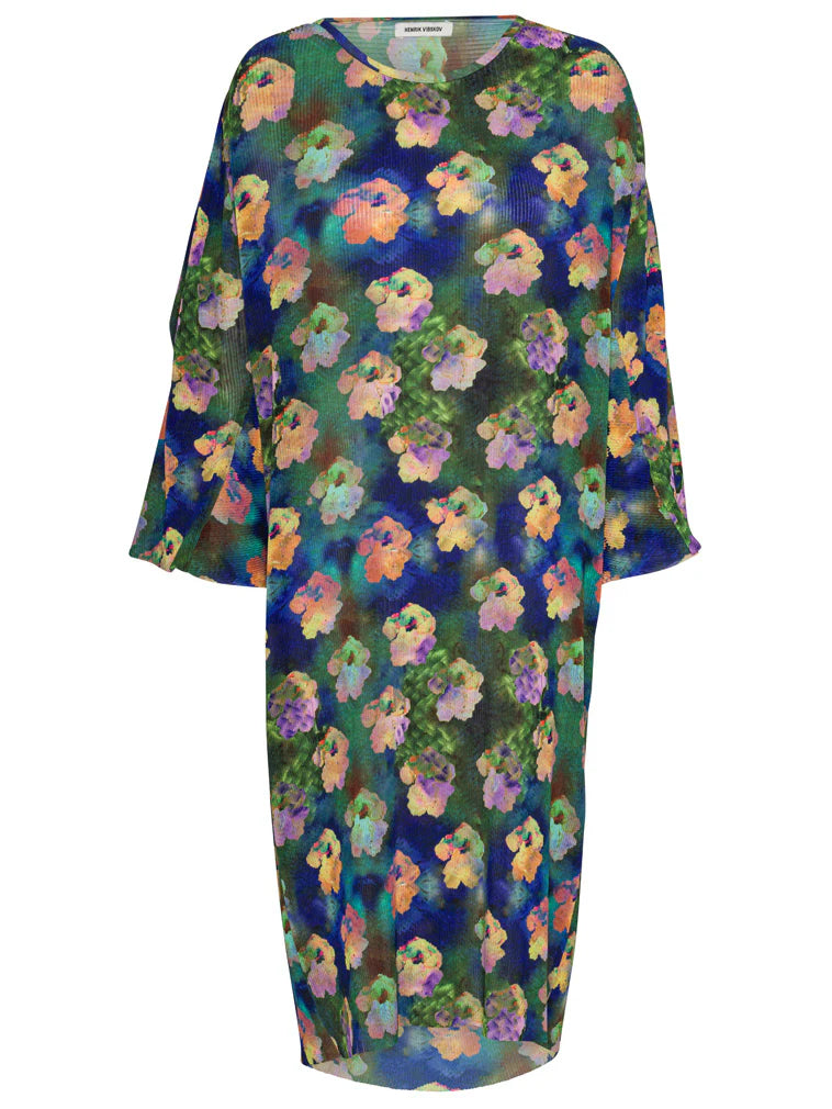 Henrik Vibskov Index Plisse Dress in Blue Water Lily Paper