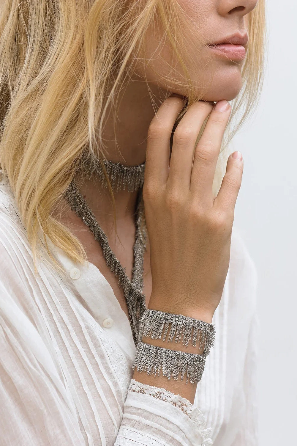 Marie Laure Chamorel 1C001 Bracelet in White Bronze