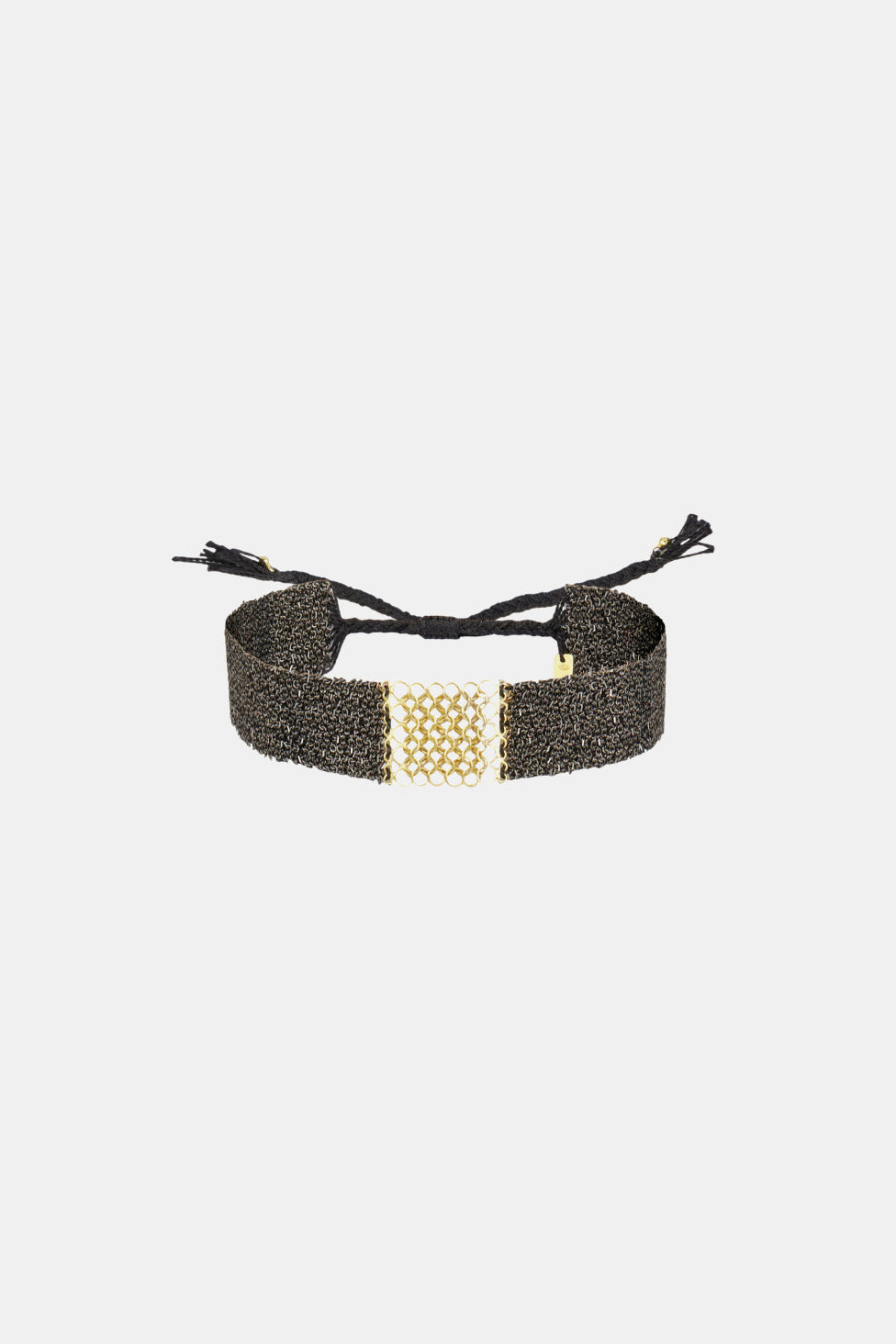 Marie Laure Chamorel 629 Bracelet in Ruthenium and Gold Mesh