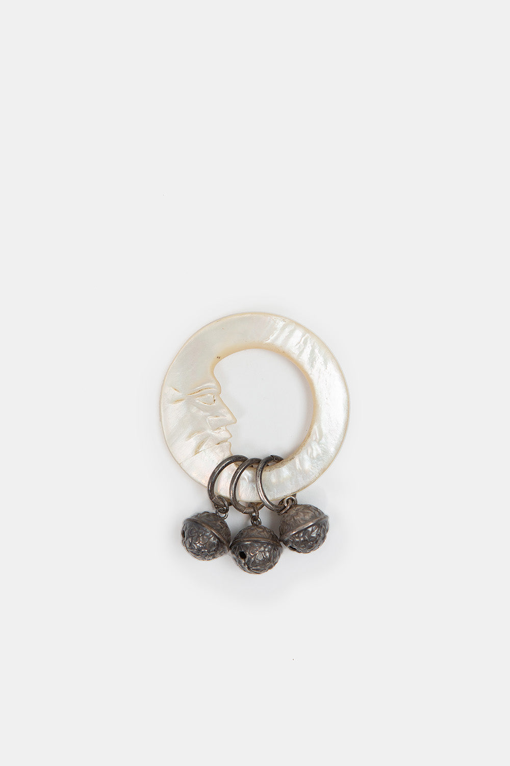 Victorian Sterling Silver and Mother of Pearl Baby Rattle