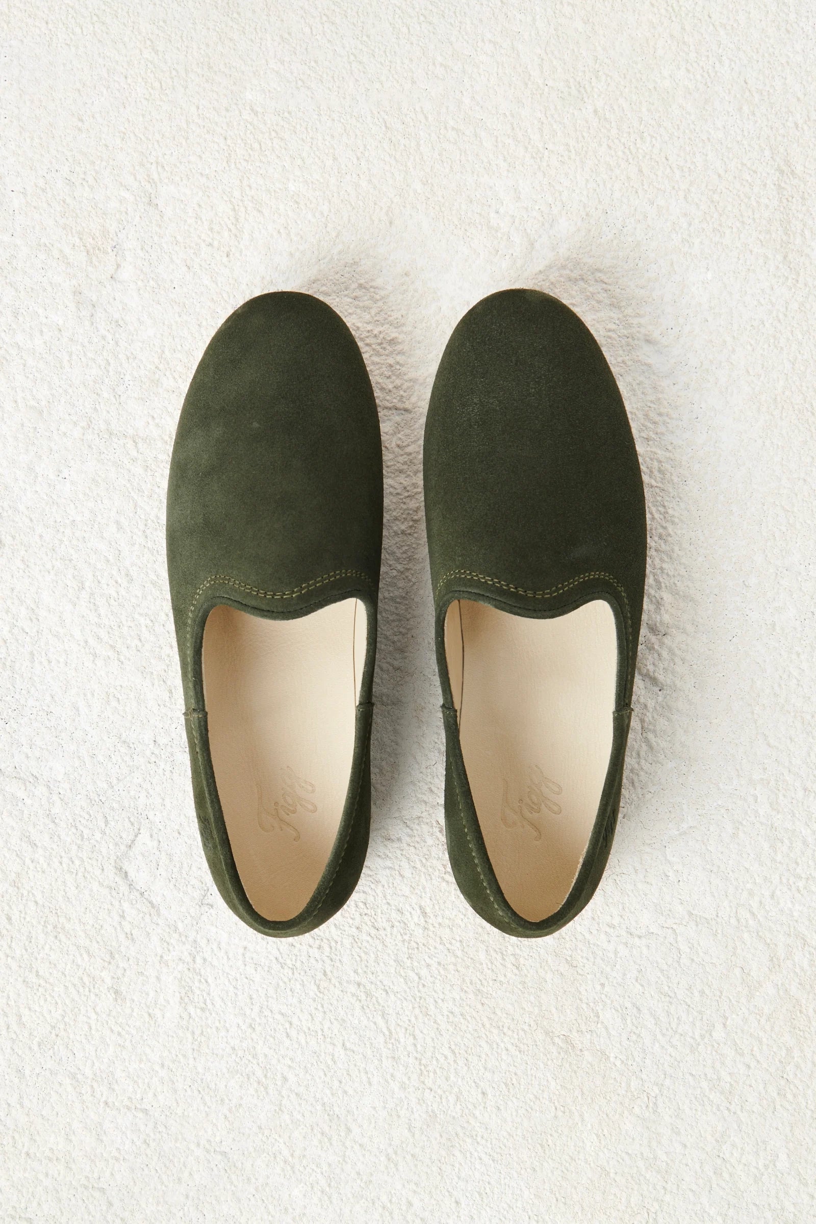 Figg Suede Leather Shoe in Nori