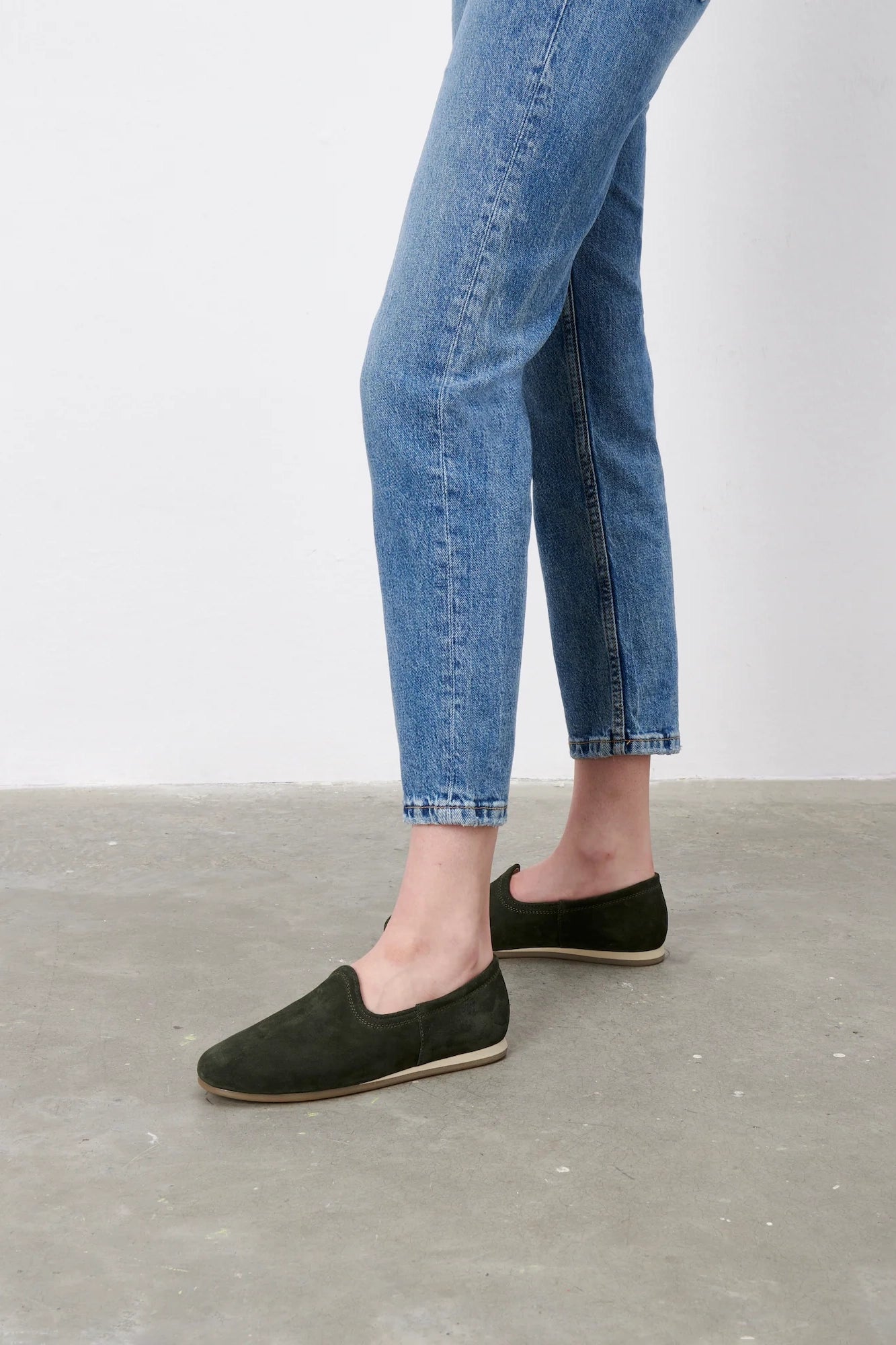 Figg Suede Leather Shoe in Nori