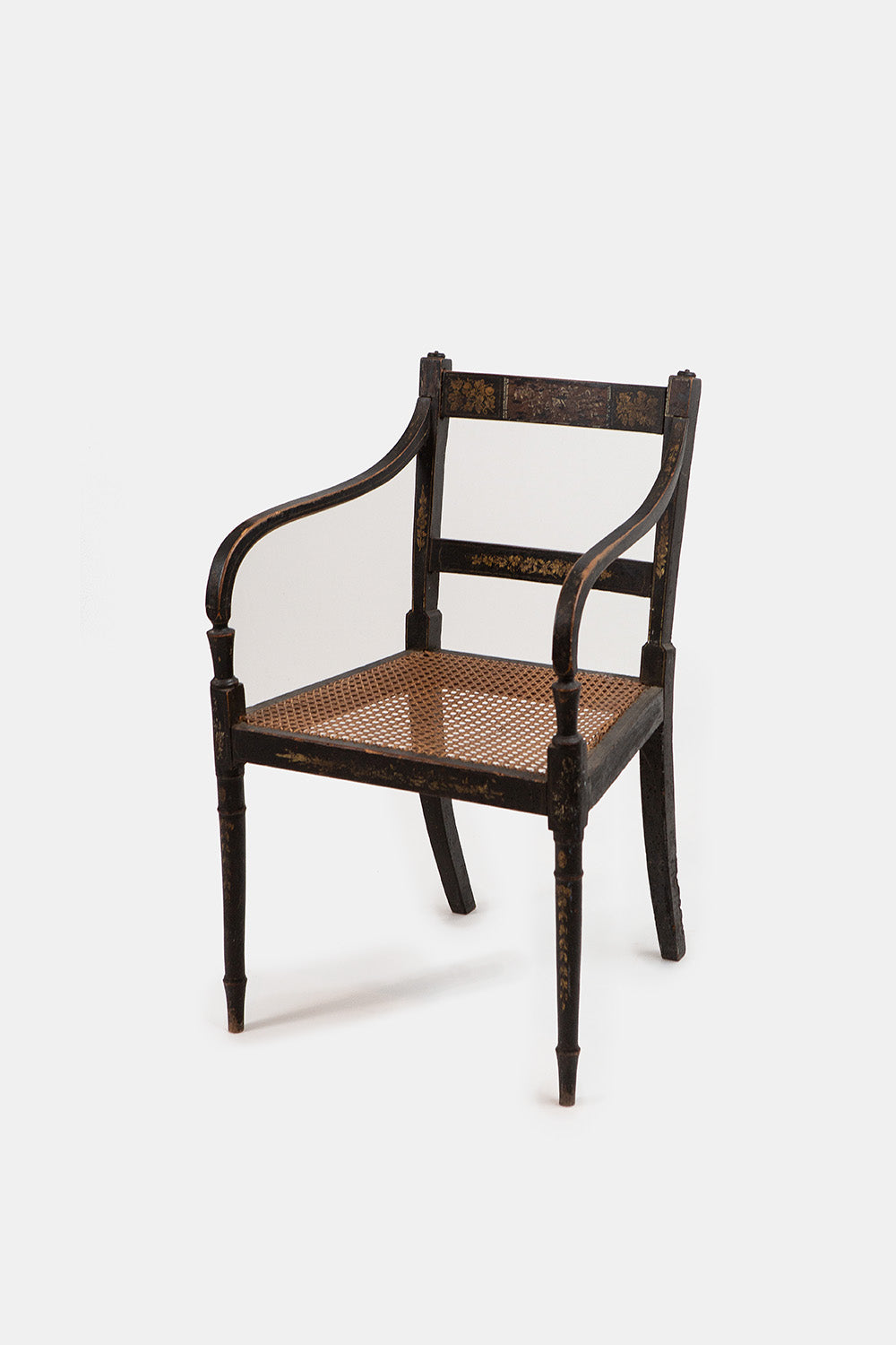 Painted Victorian Armchair with Cane Seat