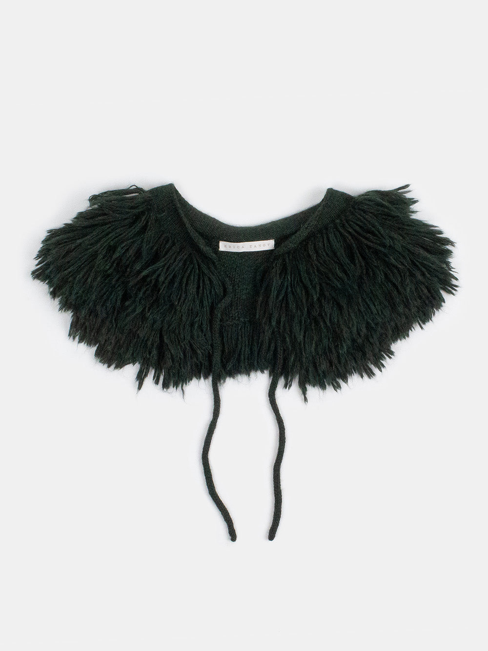 Alpaca Fringe Collar In Dark Spruce
