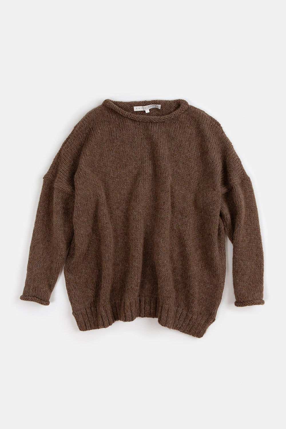Alpaca Rollneck Sweater in Bark
