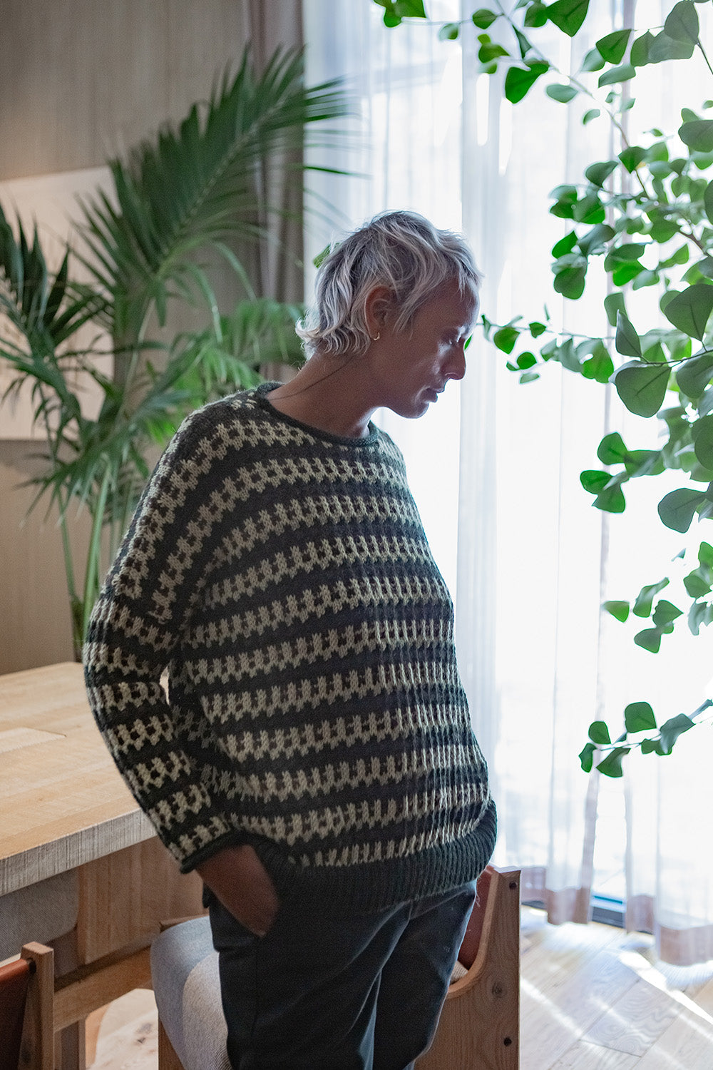 Gabrielle Alpaca Rollneck Pullover In Bracken Stripe