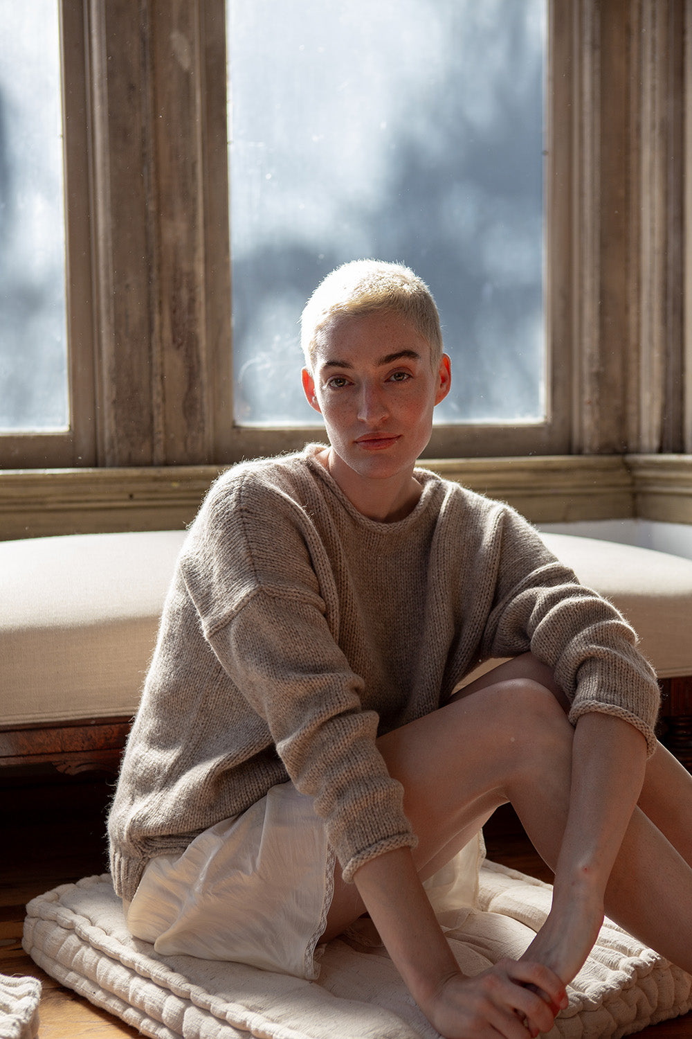 Gabrielle Alpaca Wool Rollneck Sweater in Fawn