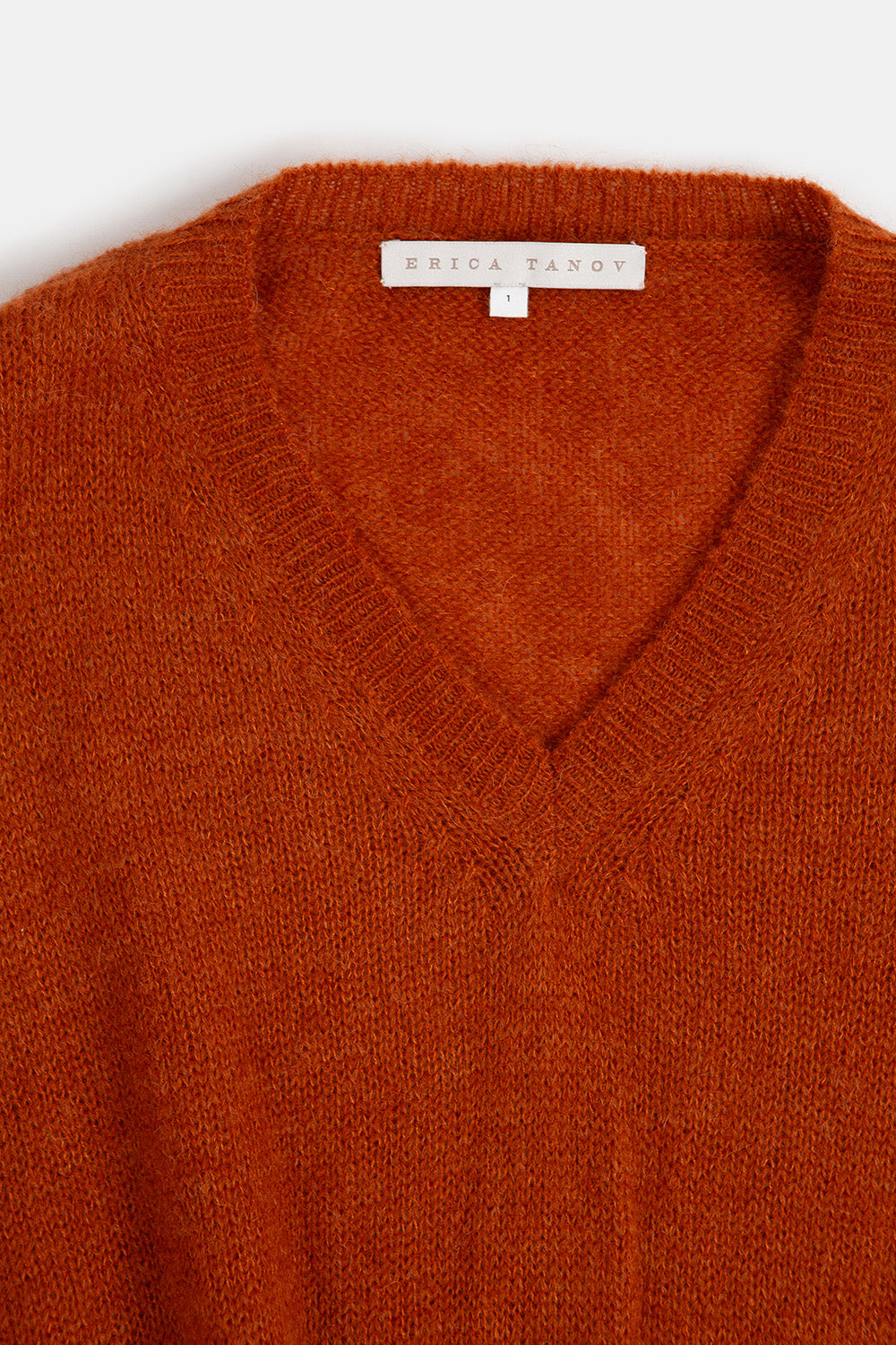Anna Alpaca Wool Silk V Neck Pullover In Kabocha