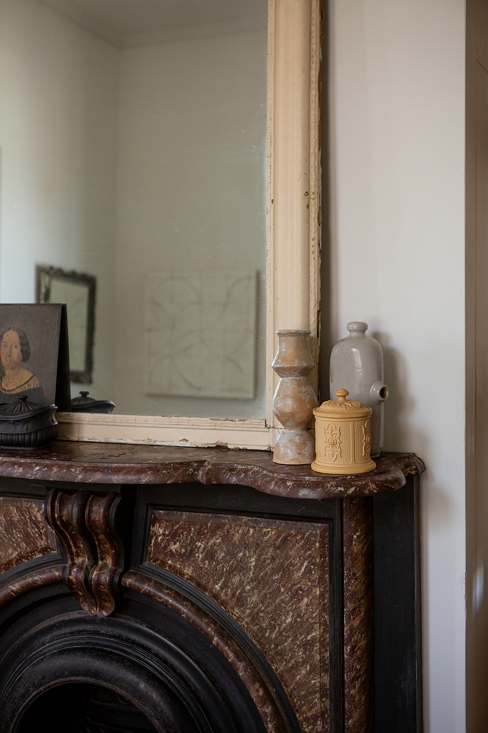 19th Century Biscuit Ware Lidded Sugar Dish