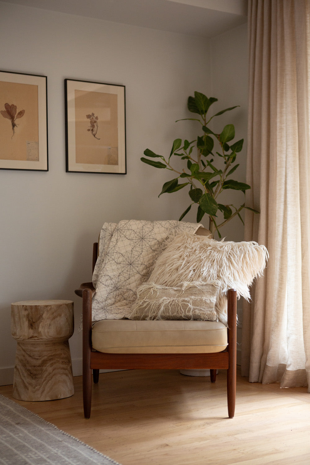 Cotton Hand-stitched Travel Quilt In Lena Wolff 'Drawn Star'