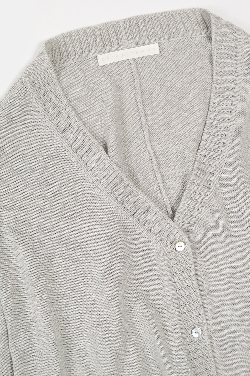 Pima Cotton Box Cardigan in Light Grey