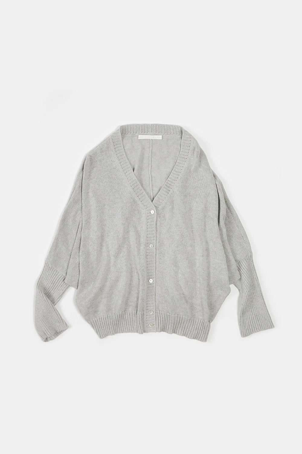 Pima Cotton Box Cardigan in Light Grey