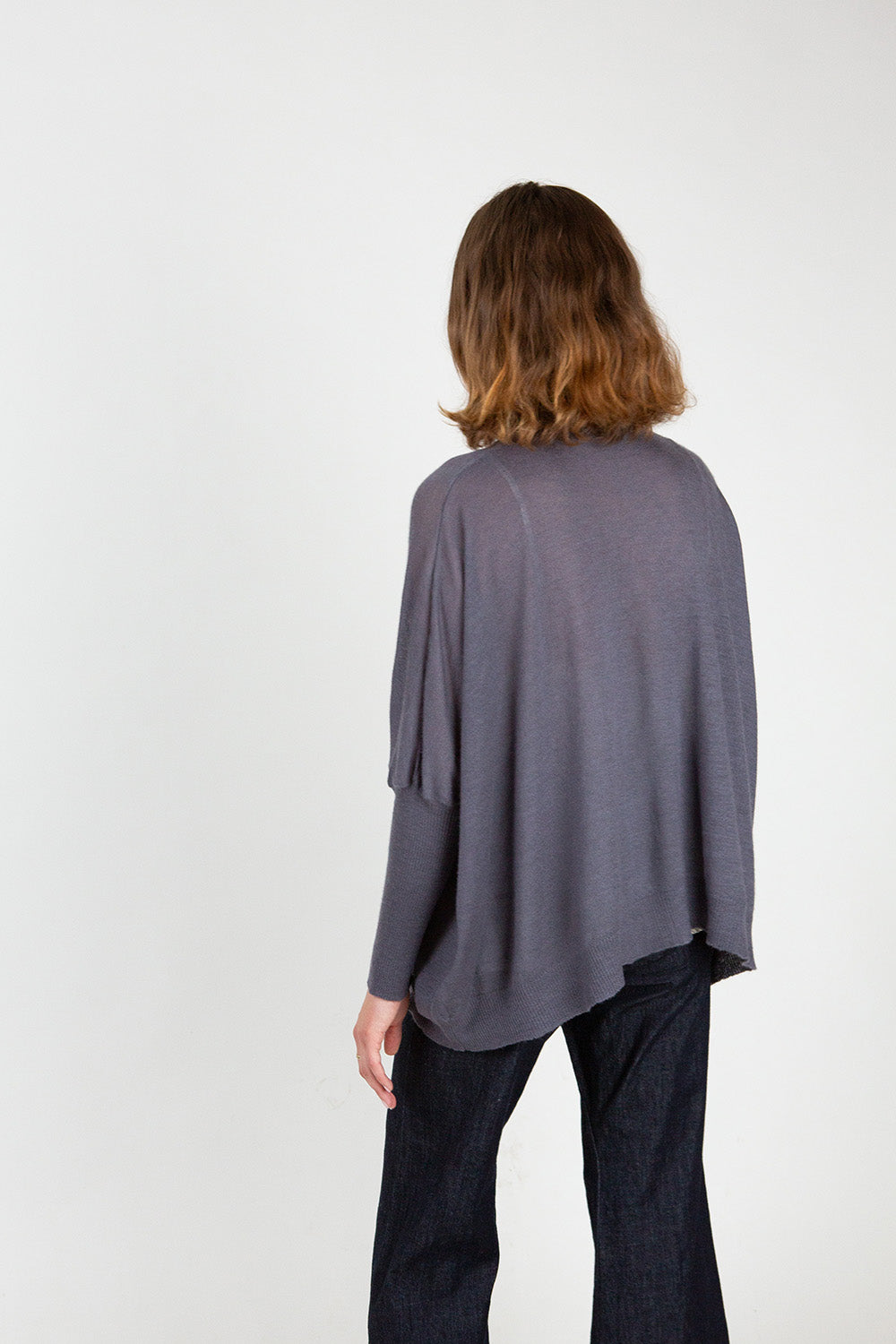 Cashmere Box Cardigan In Slate
