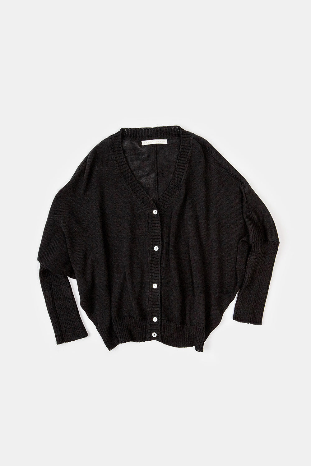 Grace Pima Cotton Cardigan in Black