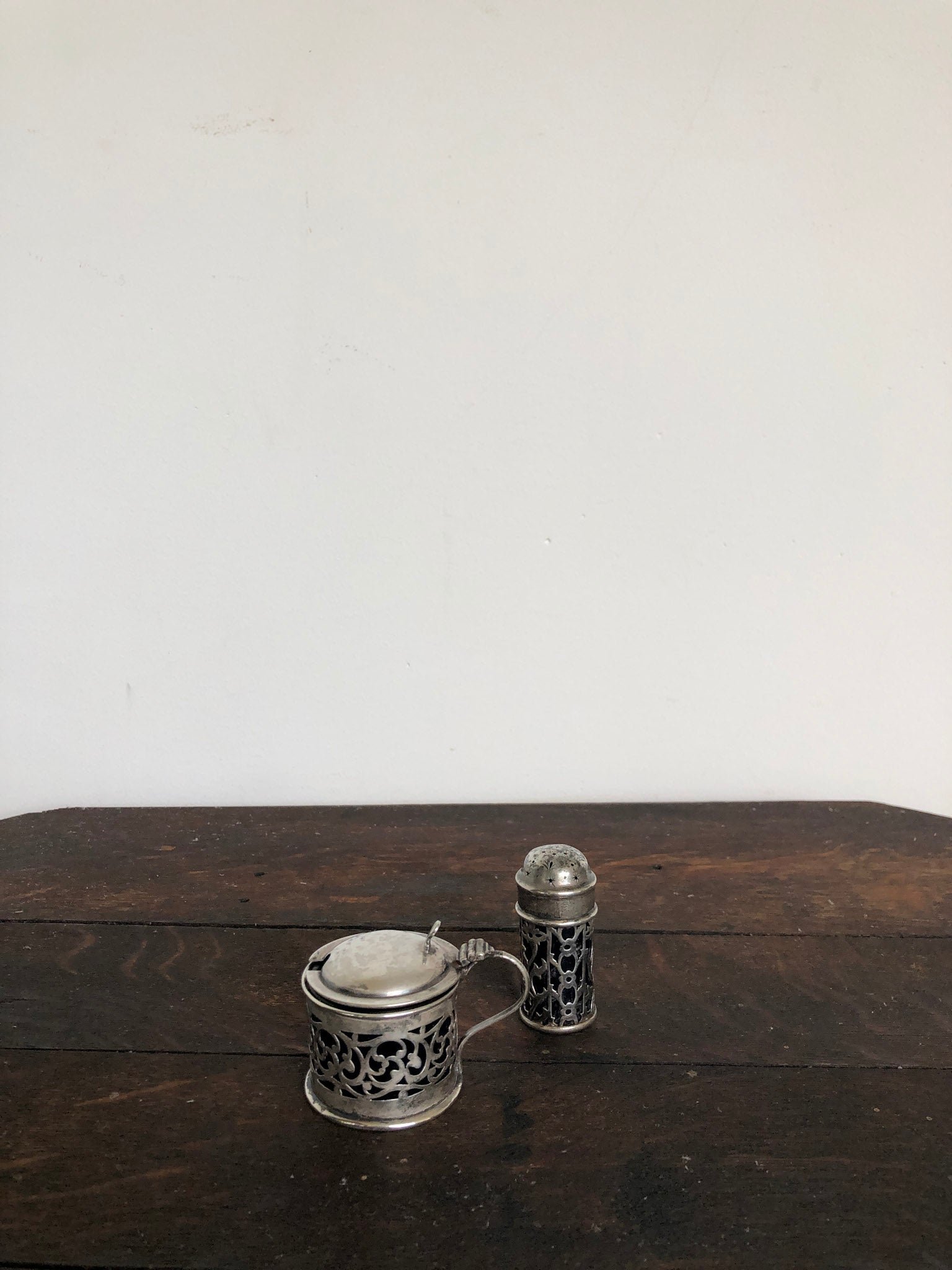 Antique Silver Condiment Set