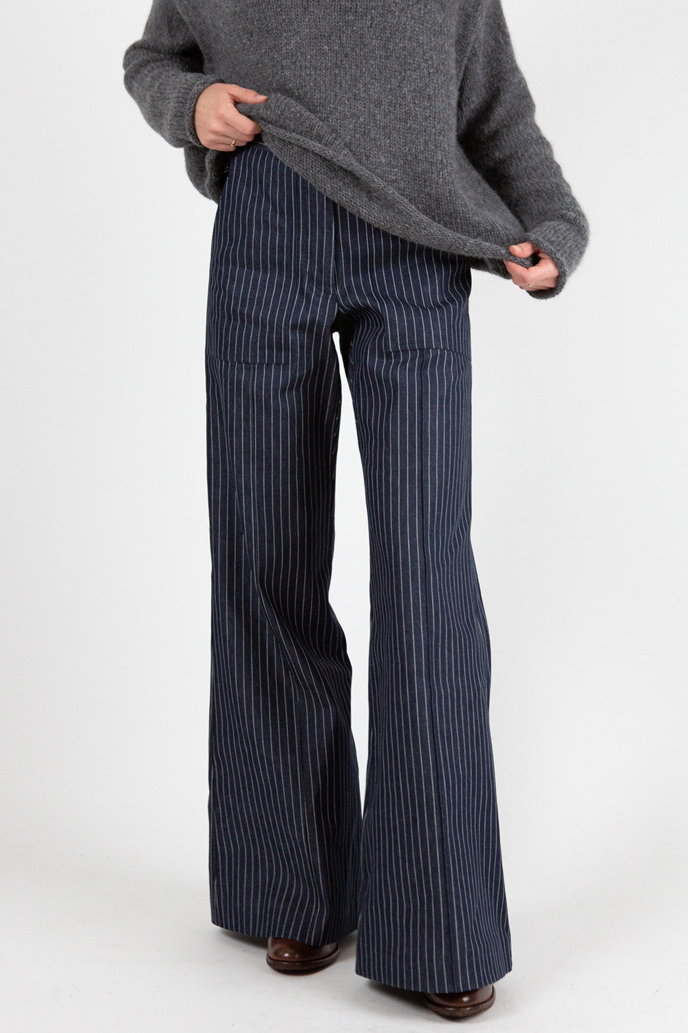 Darby Denim Pant in Indigo Stripe