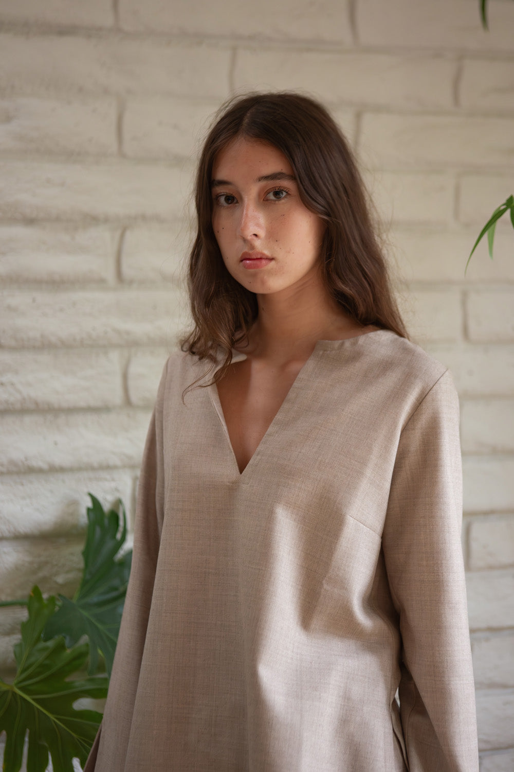 Diego Wool Top in Limestone