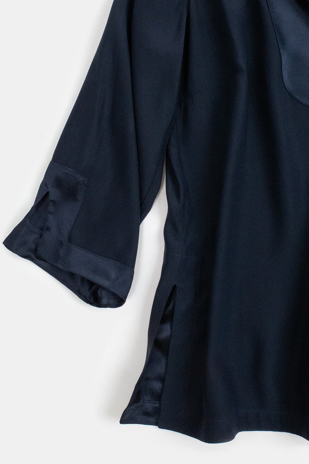 Edo Silk Charmeuse Top In Midnight