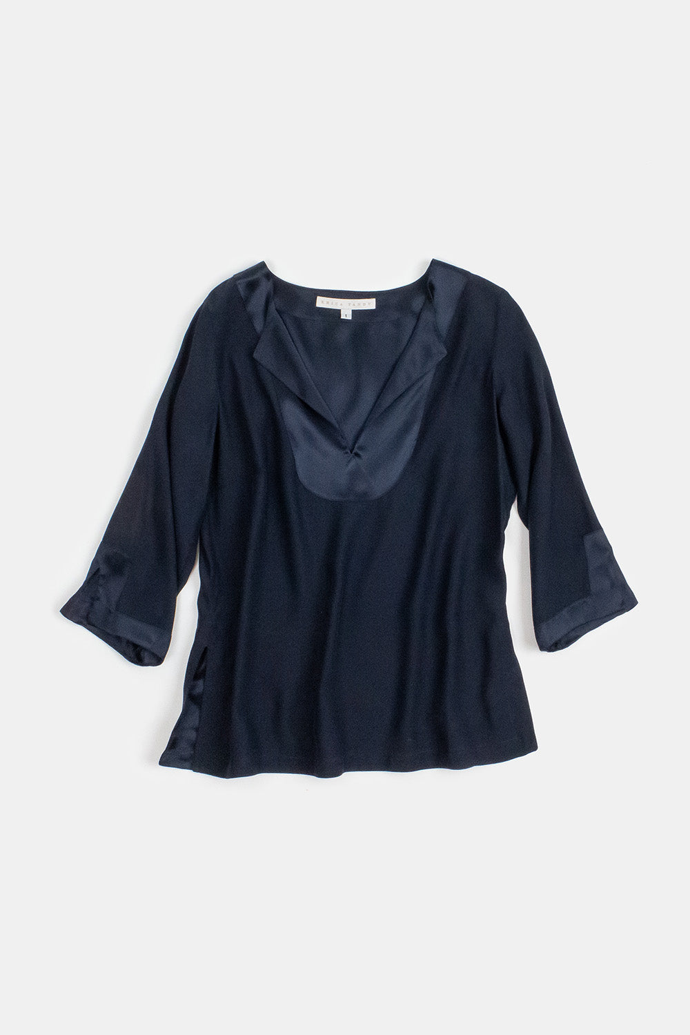 Edo Silk Charmeuse Top In Midnight