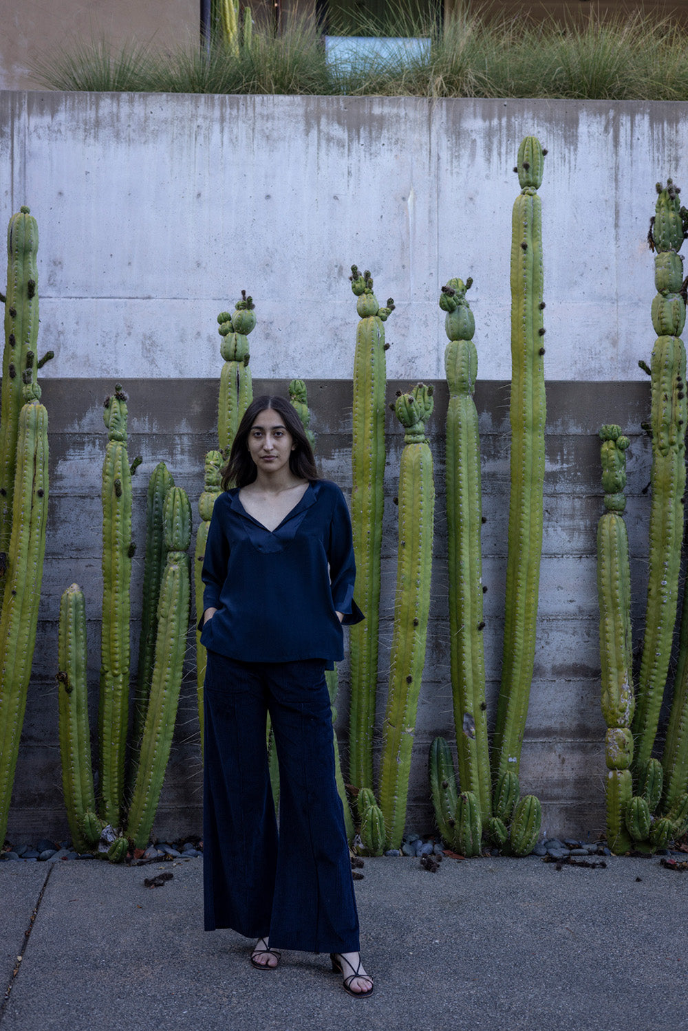 Edo Silk Charmeuse Top In Midnight
