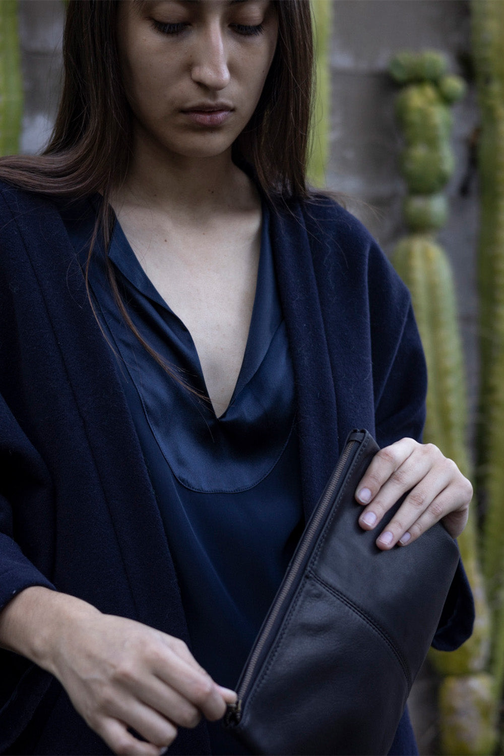 Edo Silk Charmeuse Top In Midnight