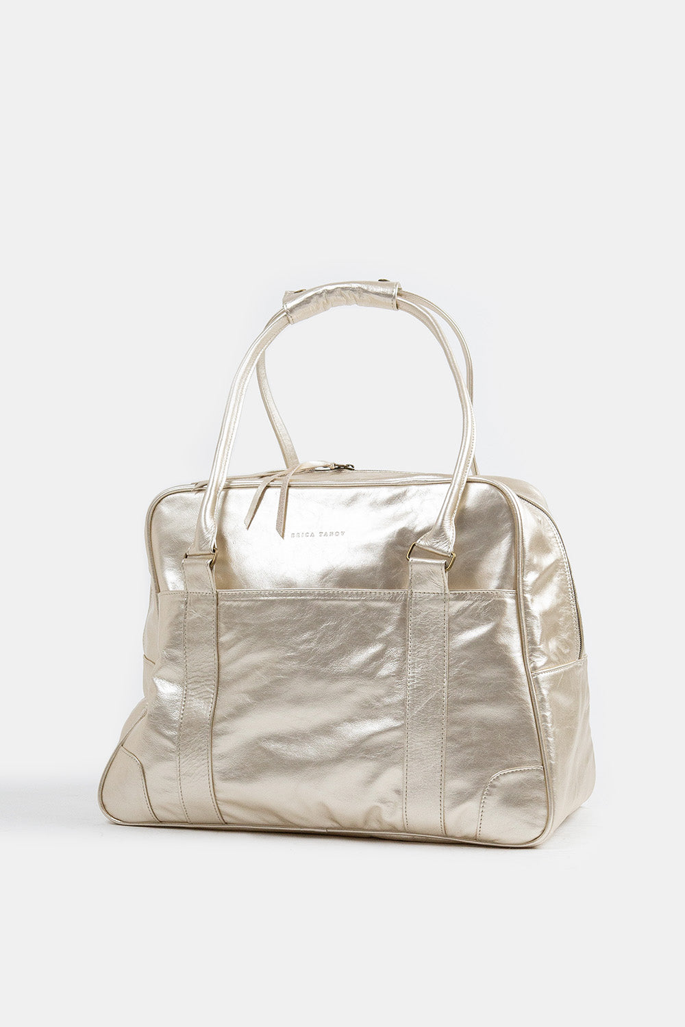 Egon Leather Weekender in Platinum