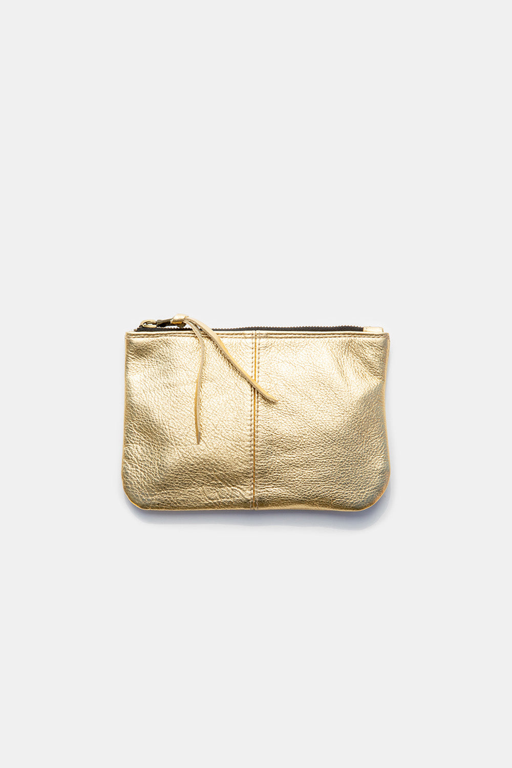 Elodie Leather Makeup Bag in Gold