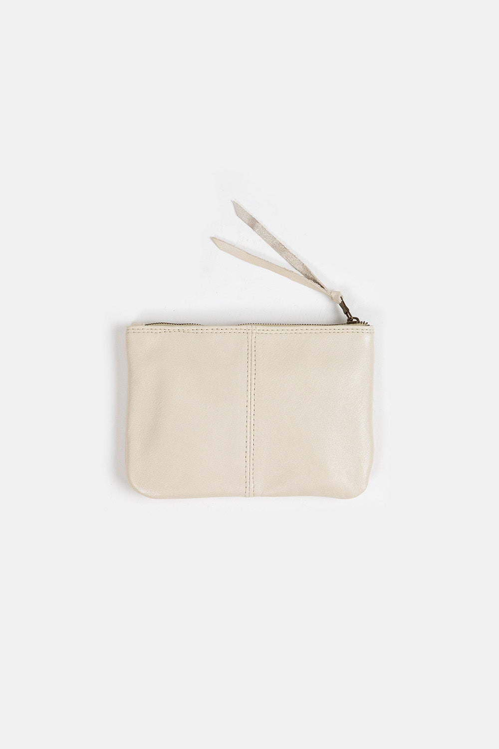 Elodie Leather Makeup Bag in Porcelain