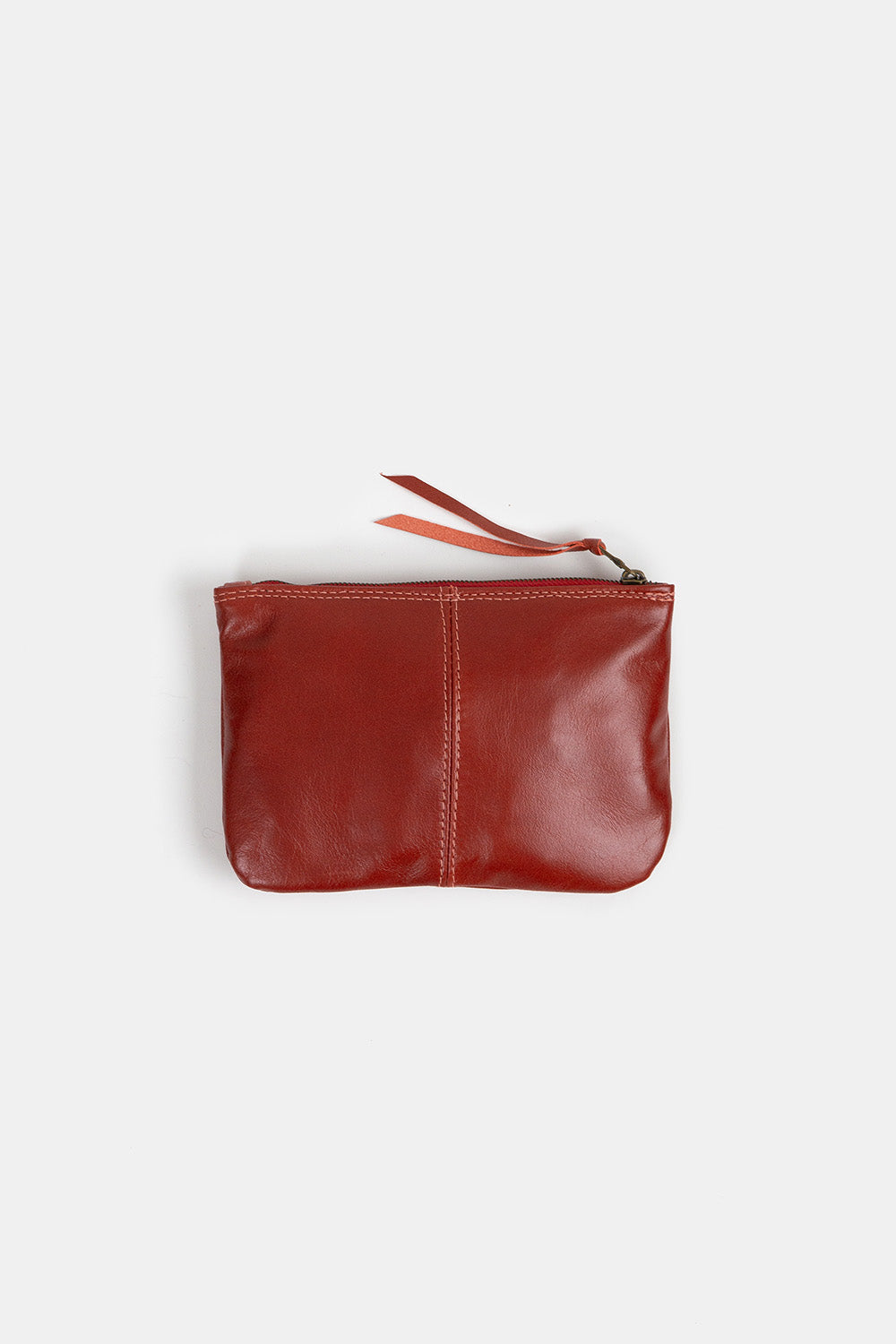 Elodie Leather Makeup Bag In Tomato