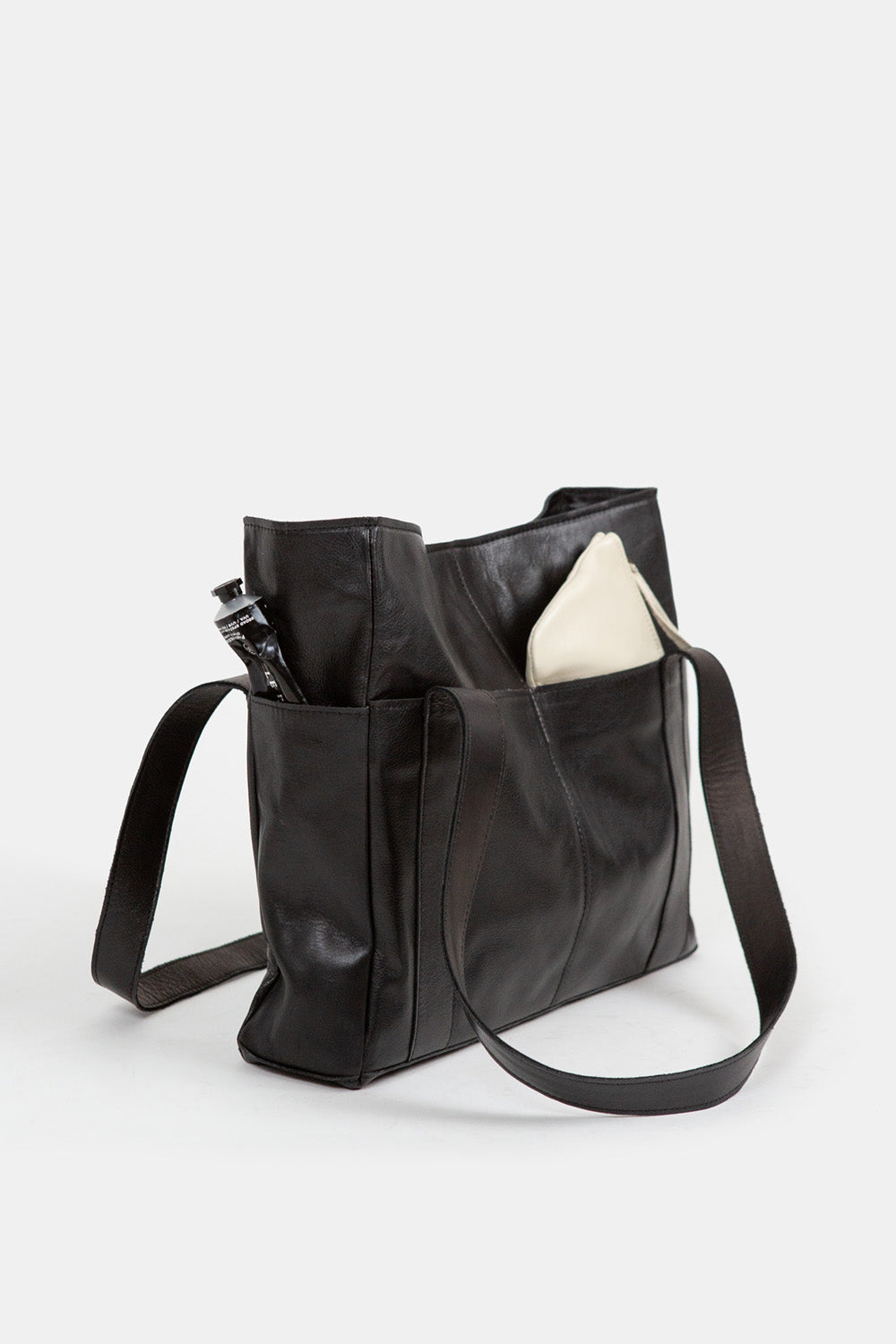 Etienne Leather Utility Tote in Black