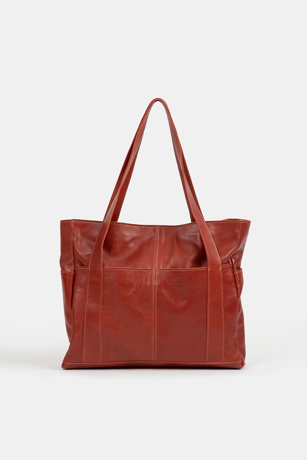 Etienne Leather Utility Tote in Tomato