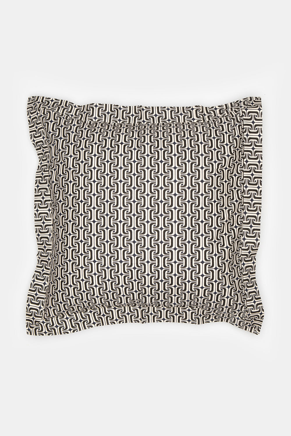 Cotton Euro Sham in 1965 Natural/Black/Navy
