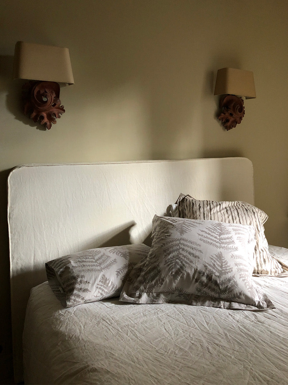 Cotton Euro Sham in Dove Fern
